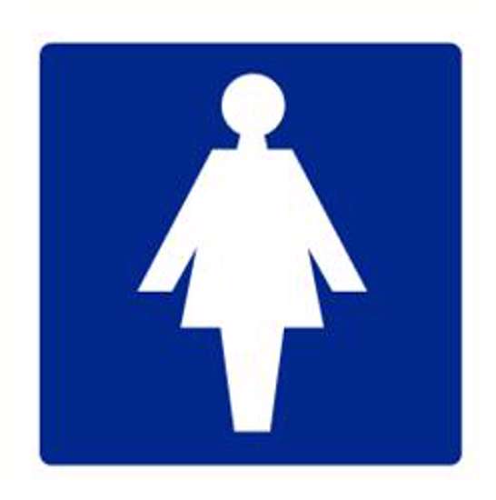 Afbeeldingen van Bord Dames toilet 100 x 100mm Vinyl 448