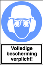 Afbeeldingen van Sticker Volledige bescherming verplicht!