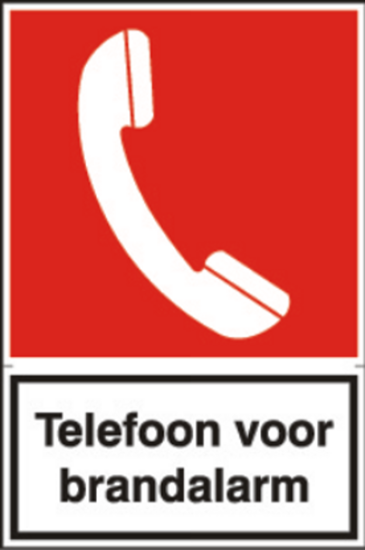 Afbeelding van Sticker Telefoon voor brandalarm