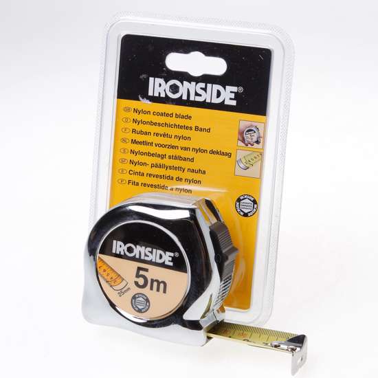 Afbeelding van Ironside Rolbandmaat chroom professioneel 5 meter x 25mm