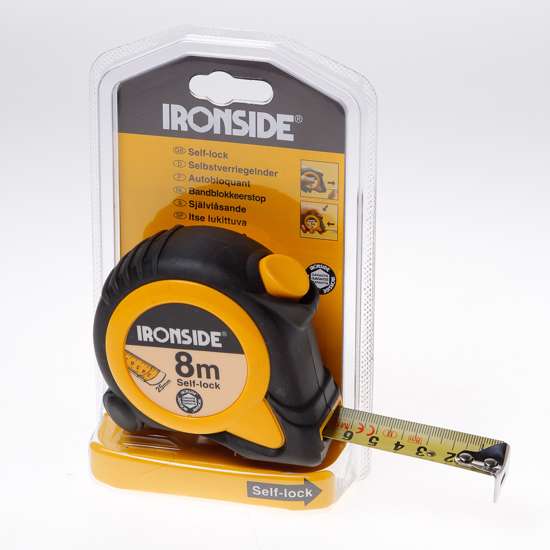 Afbeelding van Ironside Rolbandmaat rubber ABS 8 meter x 25mm