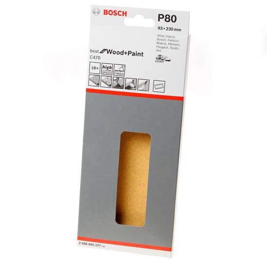 Afbeelding van Schuurvel wood and paint 93 x 230mm K80 blister van 10 vellen