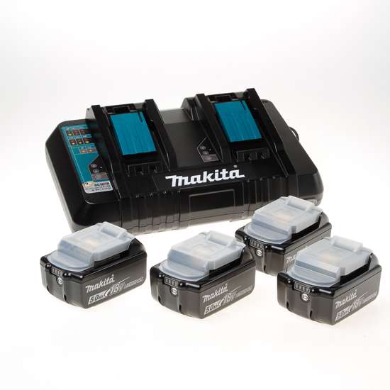 Afbeelding van Makita accu startset 4x5Ah/18v BL1850B+DC18RD