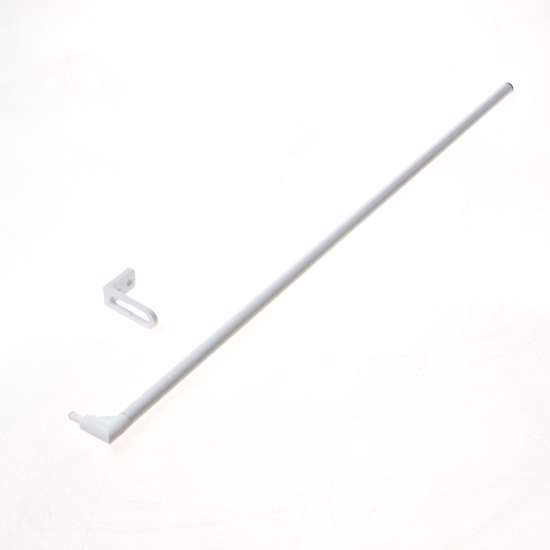 Afbeeldingen van Duco bedieningsstang met een bocht van 50mm, lengte stang 500mm Ral9010 (wit)
