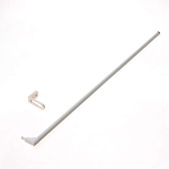 Afbeeldingen van Duco bedieningsstang met een bocht van 40mm, lengte stang 500mm Ral9001 (crème wit)
