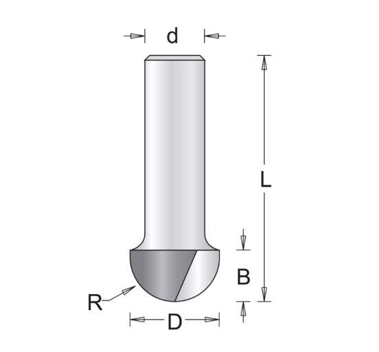 Afbeelding van Hitachi 8 mm holprofielfrees 12.7 x 38 x 6.3mm