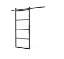 Afbeeldingen van DIY-schuifdeur Cubo zwart inclusief transparant glas, afmeting deur 2350x980x28mm + zwart ophangsysteem type Basic