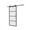 Afbeeldingen van DIY-schuifdeur Cubo zwart inclusief mat glas, afmeting deur 2350x980x28mm + zwart ophangsysteem type Basic Top