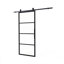 Afbeeldingen van DIY-schuifdeur Cubo zwart inclusief transparant glas, afmeting deur 2350x980x28mm + zwart ophangsysteem type Basic Top