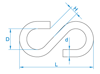 Afbeelding van S-haak verzinkt 105 gram 8.4 x 80mm