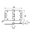 Afbeeldingen van Axa Smart Veiligheids schijflagerscharnier RVS 89 x 150 x 3mm SKG*** 1647-15-81/VE