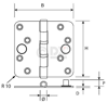 Afbeeldingen van Kogellagerscharnier H362-89892025 RVS 89 x 89 x 3mm SKG*** 6232.133.8989