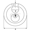 Afbeelding van Discusslot diameter 70mm op sleutelnummer 703 HSD 703B KA 0180.100.0703