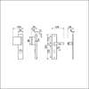 Afbeeldingen van Ami Greeplangschild, aluminium veiligheidsbeslag 251/15 - 90/80 KT Linksw. pc72 F1 dd=40mm