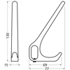 Afbeelding van Gardelux-1 hoed- en jashaak enkel, alu/naturel 1220-01