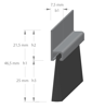 Afbeeldingen van Tochtprofiel met haar 25mm h 220cm