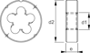 Afbeelding van Hss ronde snijplaten M4 x spoed 0.7 x buitendiameter 20 x snijplaatdikte 5mm