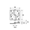 Afbeelding van Axa Veiligheidskogelstiftpaumelle topcoat gegalvaniseerd rechts 89 x 89 x 3mm SKG*** 1201-25-23/V4E