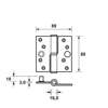 Afbeeldingen van Axa Veiligheidskogelstiftpaumelle topcoat gegalvaniseerd links 89 x 89 x 3mm SKG*** 1201-35-23/V4E