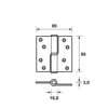 Afbeeldingen van Axa Kogelpaumelle RVS links 89 x 89 x 3mm 1201-35-81/E