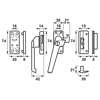 Afbeelding van Axa Raamsluiting met nok cilindersluiting links inbouw F1 3319-41-91/6