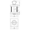 Afbeelding van WC-sluiting 8mm vierkant 55x55x10mm met nokken wit