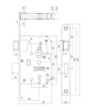 Afbeeldingen van Woningbouw klavier dag- en nachtslot 55mm, voorplaat afgerond zwart gelakt, 20x175, doorn 50mm incl. sluitplaat en 2 sleutels