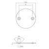Afbeeldingen van P+E Rozet blind rond ø55x2mm met schroefgaten rvs geborsteld