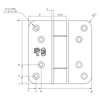 Afbeeldingen van P+E Projectscharnier SKG3 hout/hout 100mm rvs geborsteld