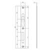 Afbeeldingen van P+E Sluitplaat zonder lip voor projectsloten met dag- en nachtsschoot 265x28mm rvs geborsteld