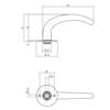 Afbeeldingen van P+E Gatdeel deurkruk Sabel op ronde rozet 8mm stift rvs geborsteld