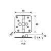 Afbeeldingen van Axa veiligheidsscharnier ronde hoeken los gestort topcoat gegalvaniseerd 89 x 89 x 2.4mm SKG*** 1114-25-23/7KV4