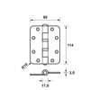 Afbeelding van Axa Heavy Duty Schijflagerscharnier topcoat gegalvaniseerd 114 x 89 x 3mm 1837-09-23