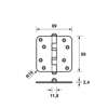 Afbeeldingen van Axa Kogellagerscharnier topcoat gegalvaniseerd ronde hoeken 89 x 89mm 1533-25-23/E