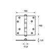 Afbeeldingen van Axa Kogellagerscharnier RVS 102 x 102 x 3mm 1531-26-81/E