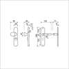 Afbeeldingen van Ami Kruk/knop schild, aluminium veiligheidsbeslag 250/15 - 145 KT rechts  f1 pc55 + 369 dd=38-45