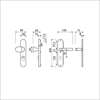 Afbeeldingen van Ami Kruk/knop schild, aluminium veiligheidsbeslag 250/15 - 145 KT  rechts f1 PC72 + 369 dd=55-60