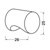 Afbeeldingen van Hermeta Cilinderknop 25x26mm m4 zwart 3732-70
