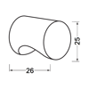 Afbeelding van Hermeta Cilinderknop 25x26mm m4 zwart 3732-70