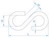Afbeelding van S-haak verzinkt 105 gram 4.4 x 45mm