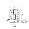 Afbeeldingen van Axa Veiligheidskogelstiftpaumelle topcoat gegalvaniseerd ronde hoeken rechts 89 x 89 x 3mm SKG*** 1203-25-23/V4E