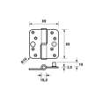 Afbeeldingen van Axa Veiligheidskogelstiftpaumelle topcoat gegalvaniseerd ronde hoeken links 89 x 89 x 3mm SKG*** 1203-35-23/V4E