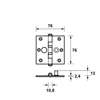 Afbeelding van Axa Veiligheidskogellagerscharnier RVS 76 x 76 x 2.4mm SKG*** 1541-24-81/VE