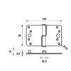 Afbeelding van Axa Veiligheidskogelstiftpaumelle topcoat gegalvaniseerd ronde hoeken links 89 x 150 x 3mm SKG*** 1202-38-23/V4