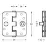 Afbeelding van Kogellagerscharnier afgerond tot 80 kilo rvs geborsteld, 89x89x3mm