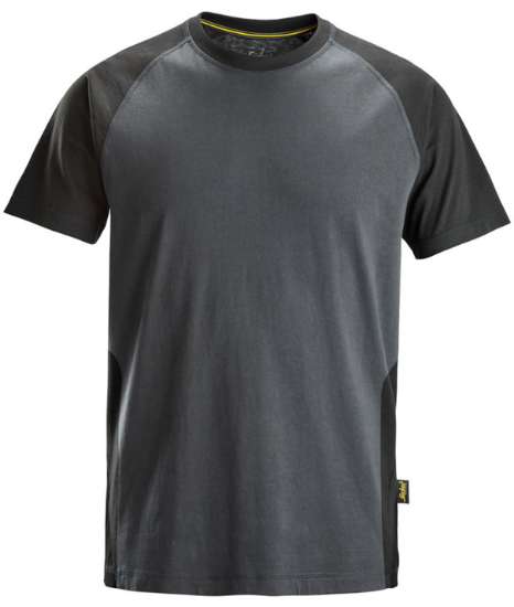 Afbeeldingen van Tweekleurig T-shirt L Zwart/Staalgrijs