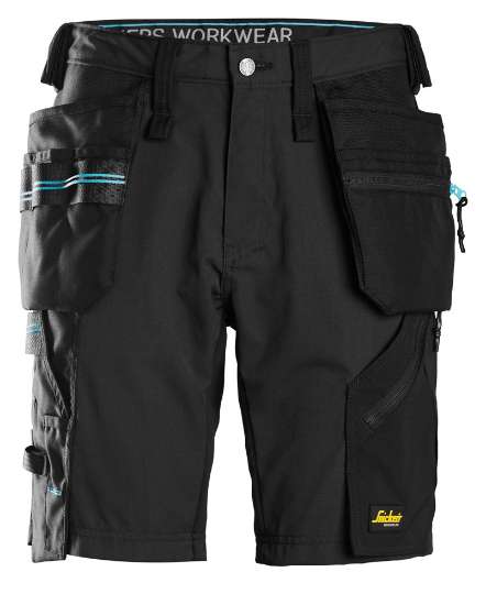 Afbeeldingen van Korte werkbroek licht m/hols 6110 d.bl/zw 54