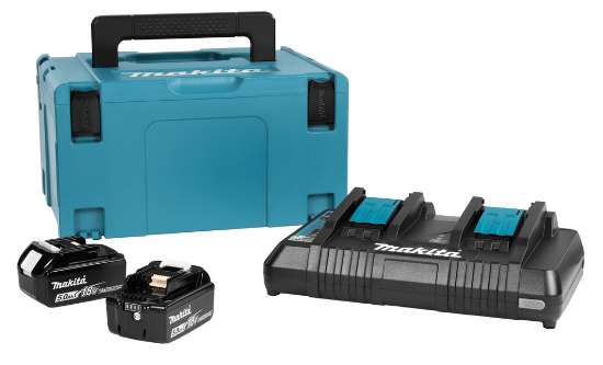 Afbeeldingen van Makita accu startset 2x5Ah/18v BL1850B+DC18RD