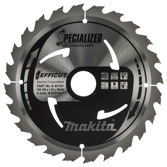 Afbeeldingen van Makita cirkelzaagblad hout 190x30,1,45mm 24T