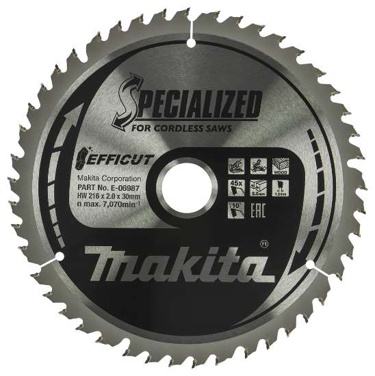 Afbeeldingen van Makita zaagblad hout 216x30x2,0mm 45T